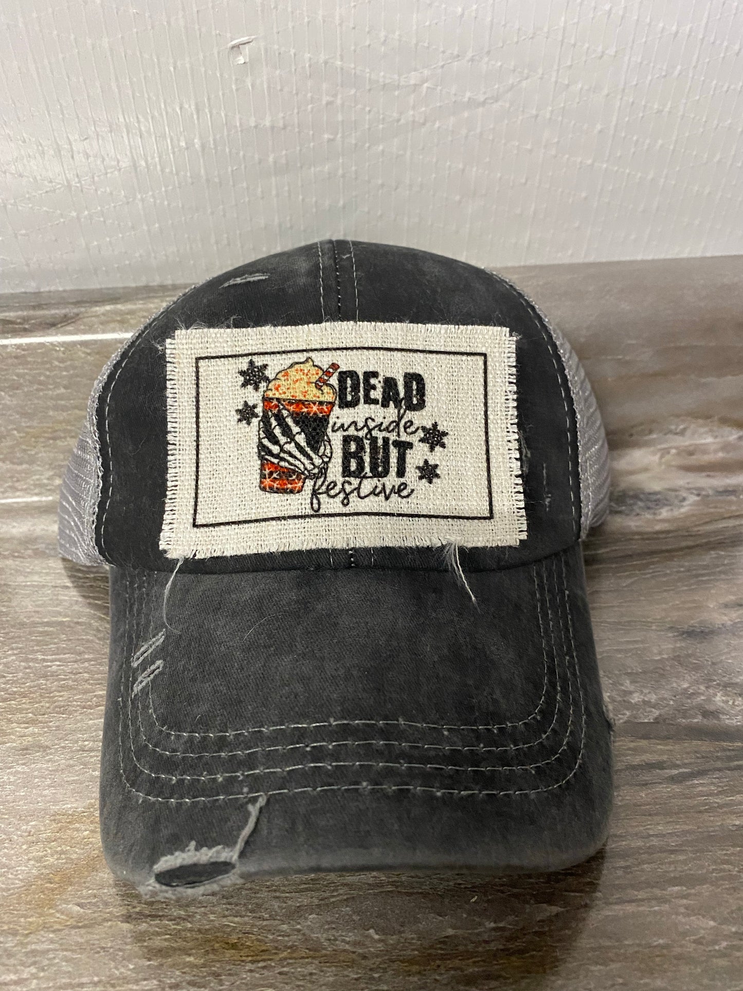 Dead Inside But Festive Hat Patch