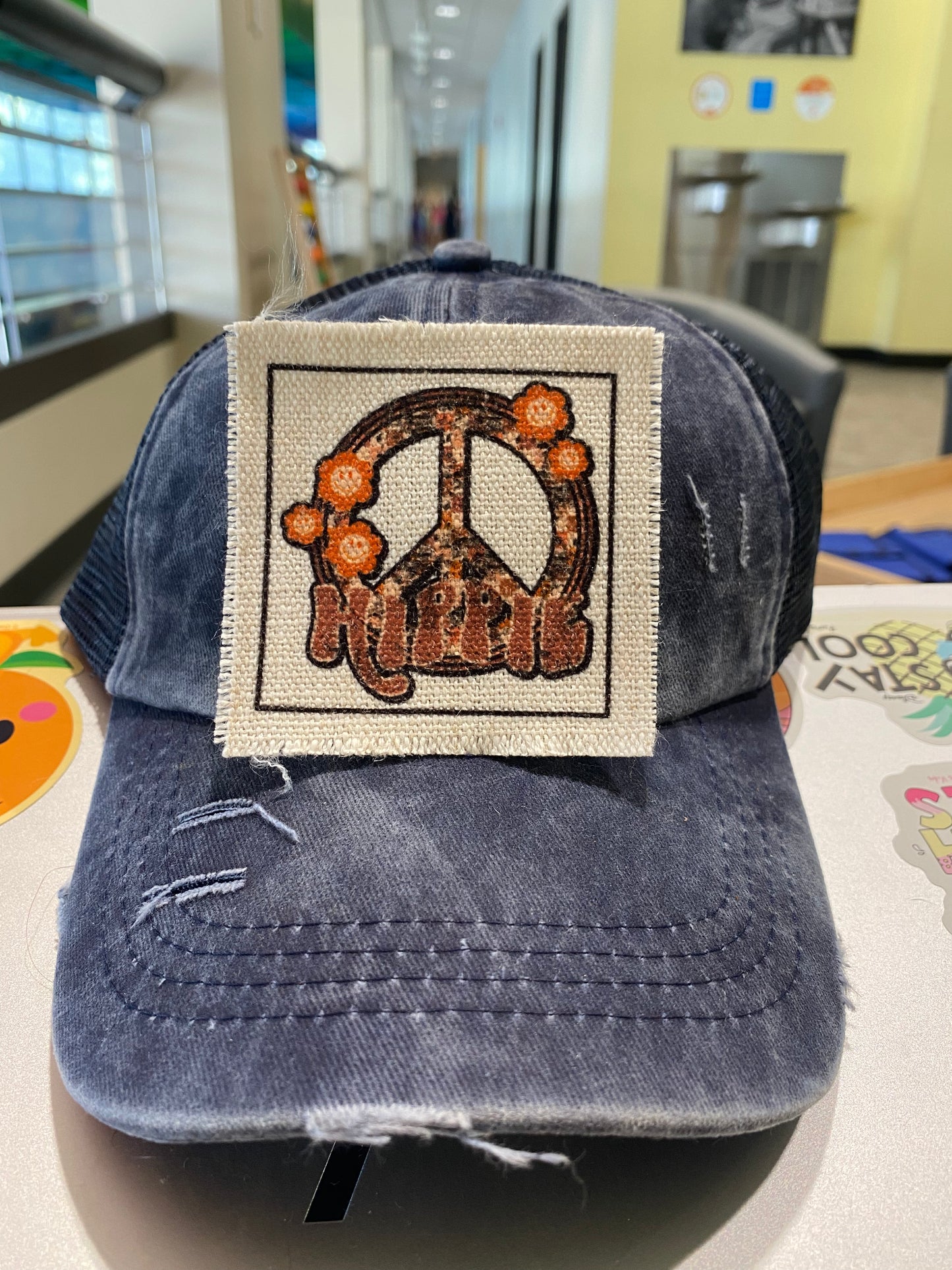 Hippie Peace Sign Hat Patch