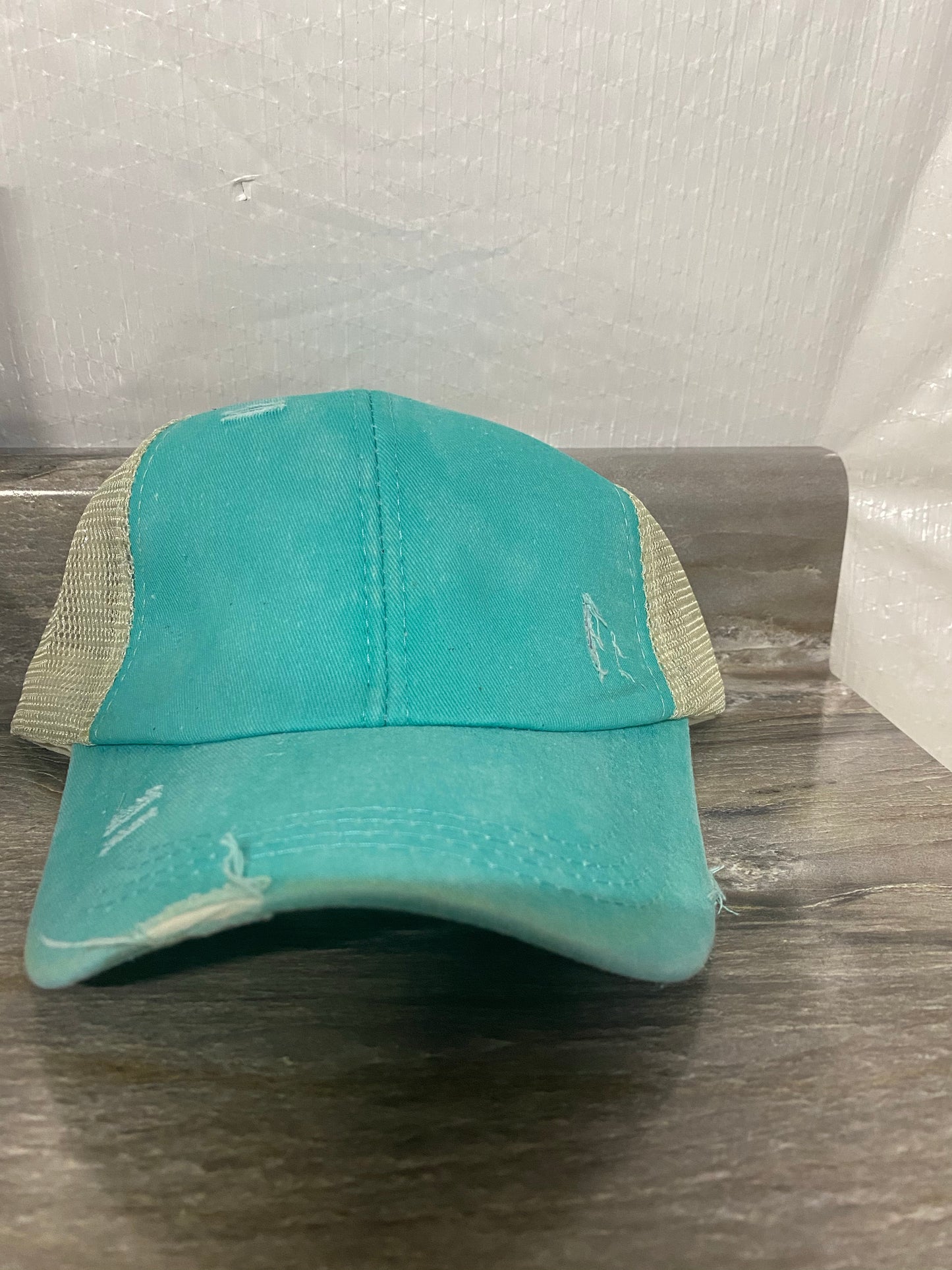 Solid Color Pony Tail Criss Cross Hats