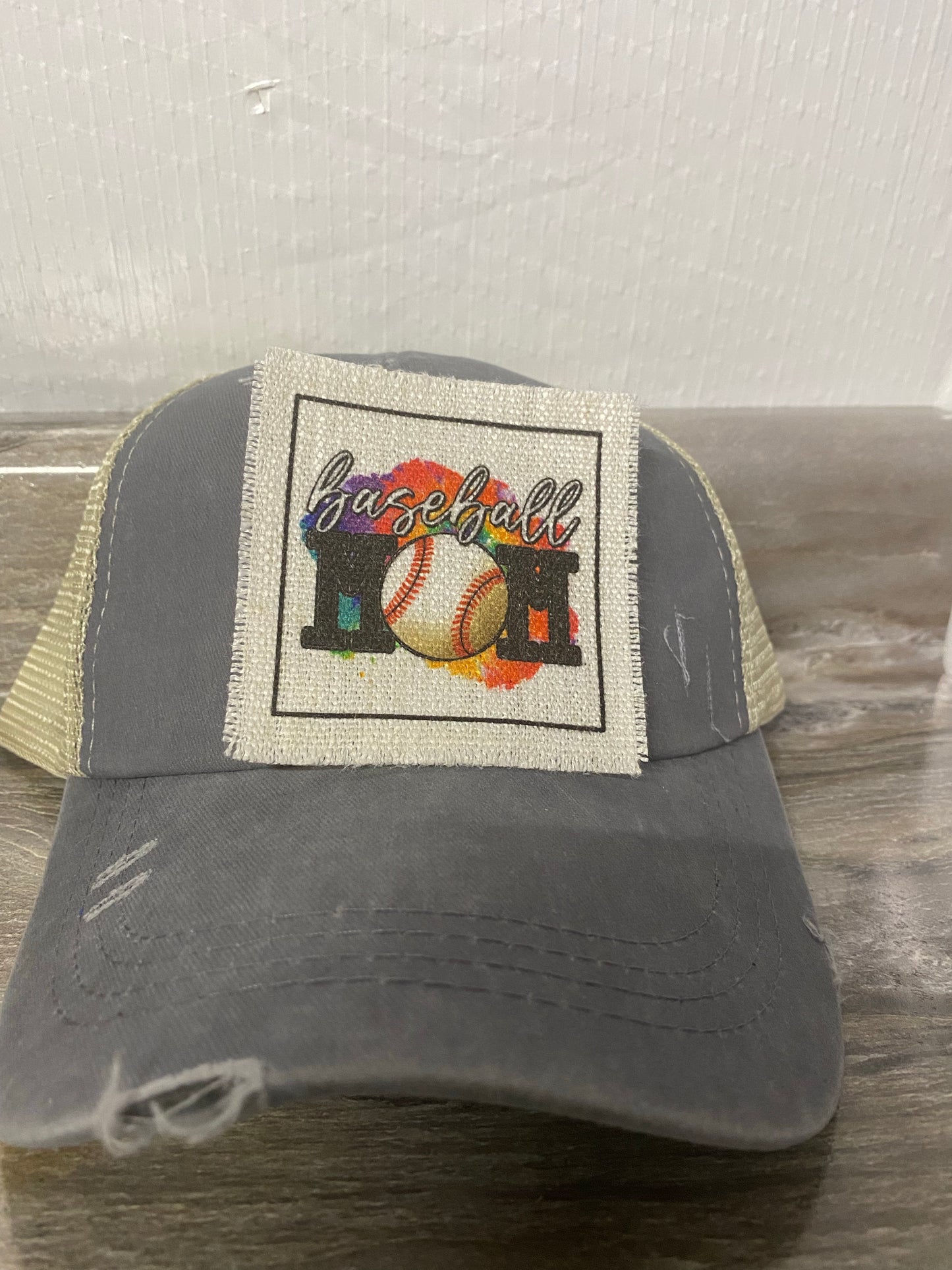 Baseball Mom Tie Dye Hat Patch