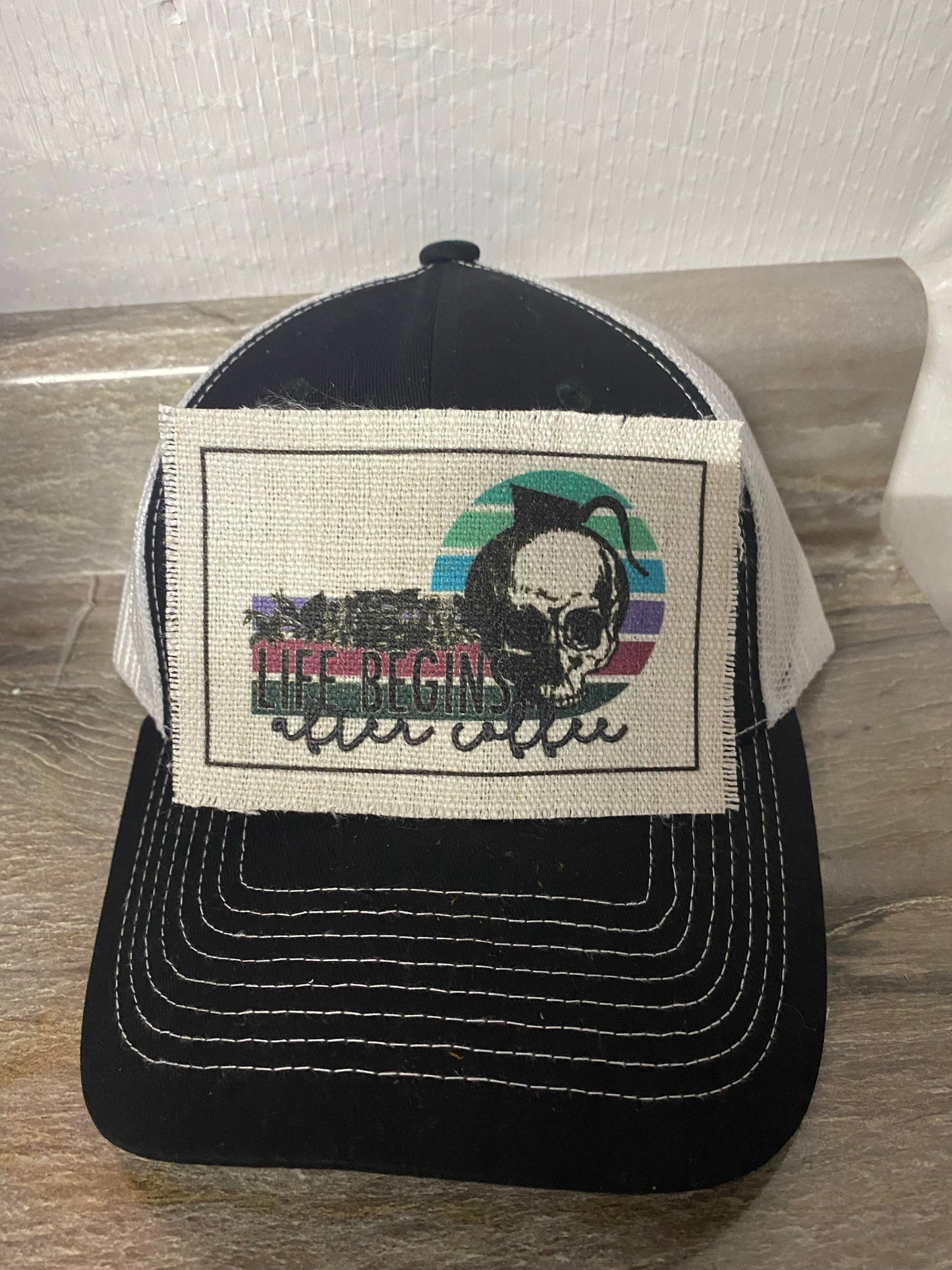 Life Begins After Coffee Hat Patch