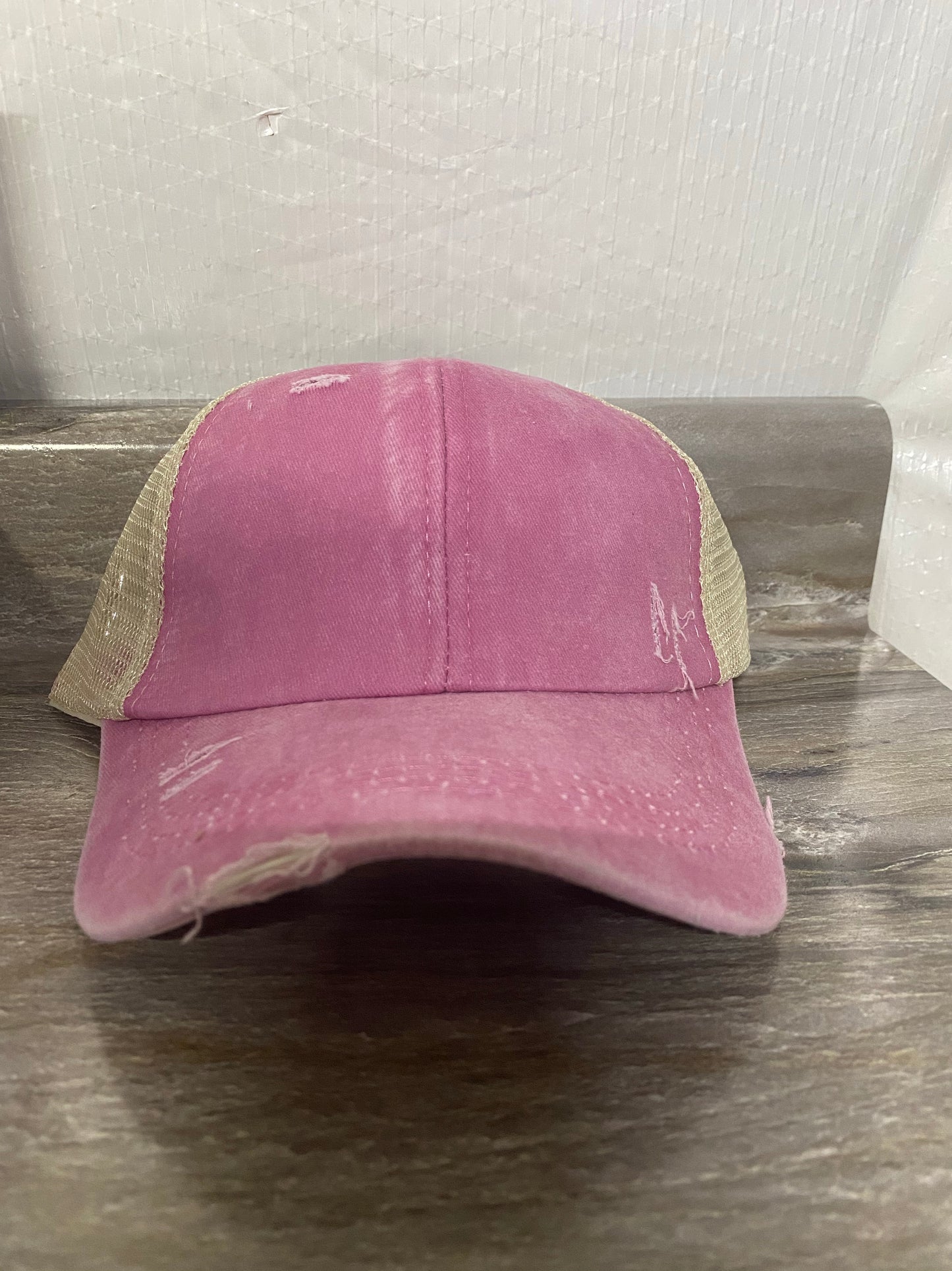 Solid Color Pony Tail Criss Cross Hats