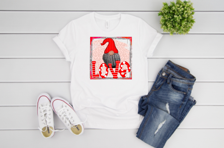 Love Gnome Square Sublimation Transfer