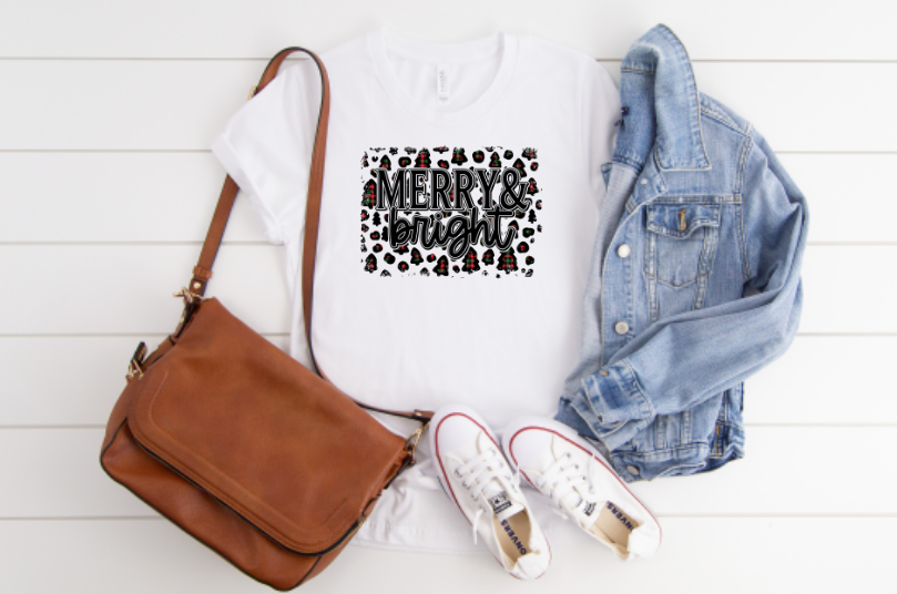 Merry & Bright Leopard/Trees Sublimation Transfer
