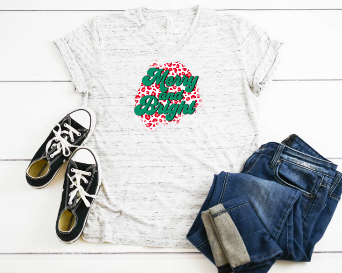 Merry and Bright Leopard Sublimation Transfer