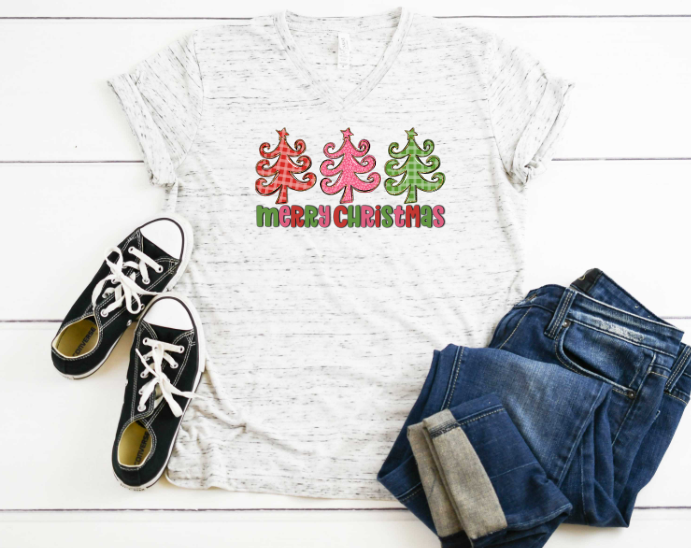 Merry Christmas with 3 Trees Sublimation Transfer