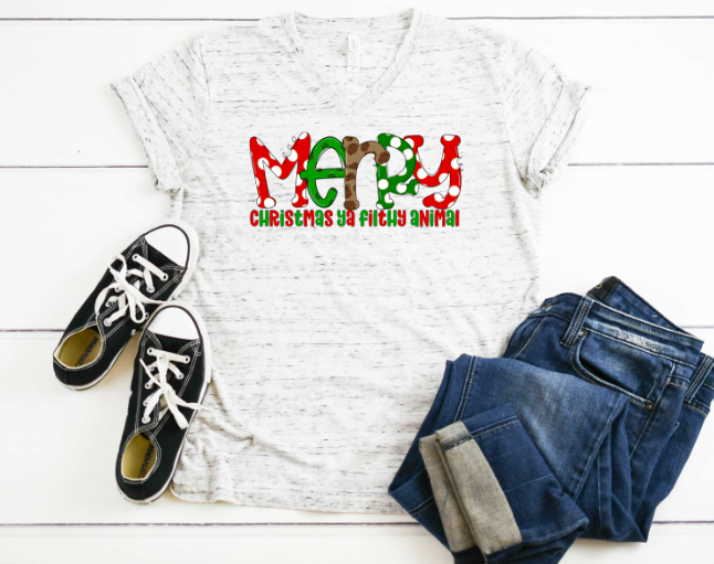 Merry Christmas Ya Filthy Animal Sublimation Transfer