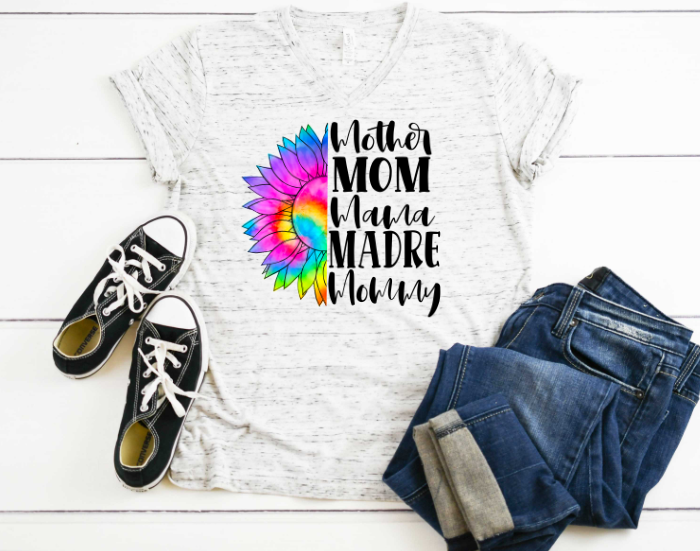 Mother Mom Tye Dye Sunflower Sublimation Transfer