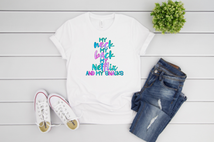Netflix and My Snacks Sublimation Transfer