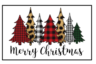 Leopard and Plaid Merry Christmas Trees Hat Patch