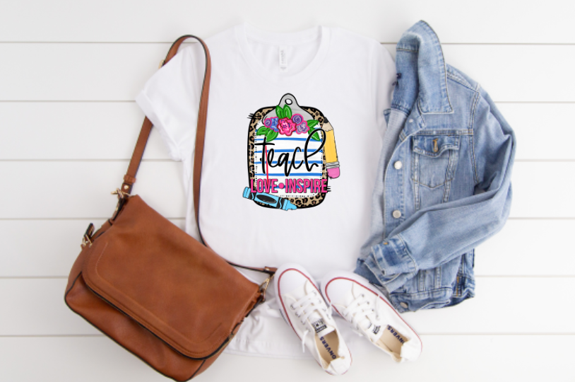 Teach Love Inspire Clipboard Sublimation Transfer
