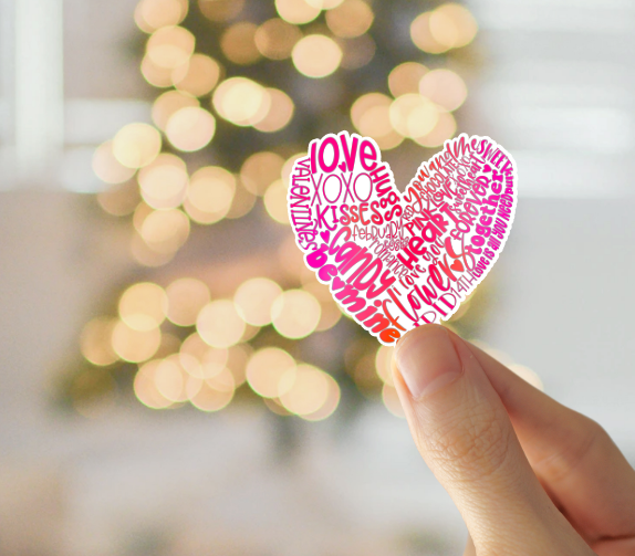 Word Heart Sticker Sheet
