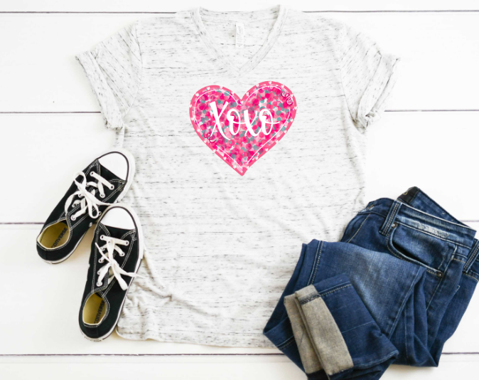 XOXO Heart Pink Sublimation Transfer
