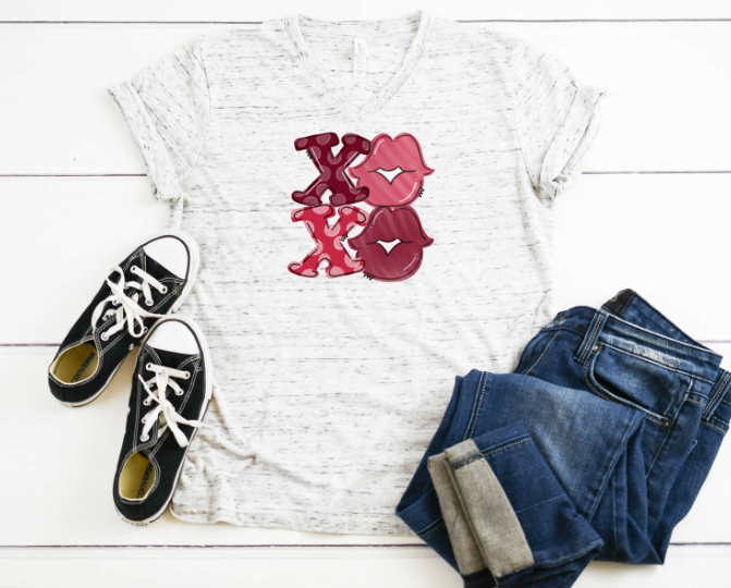 XOXO with Lips Sublimation Transfer