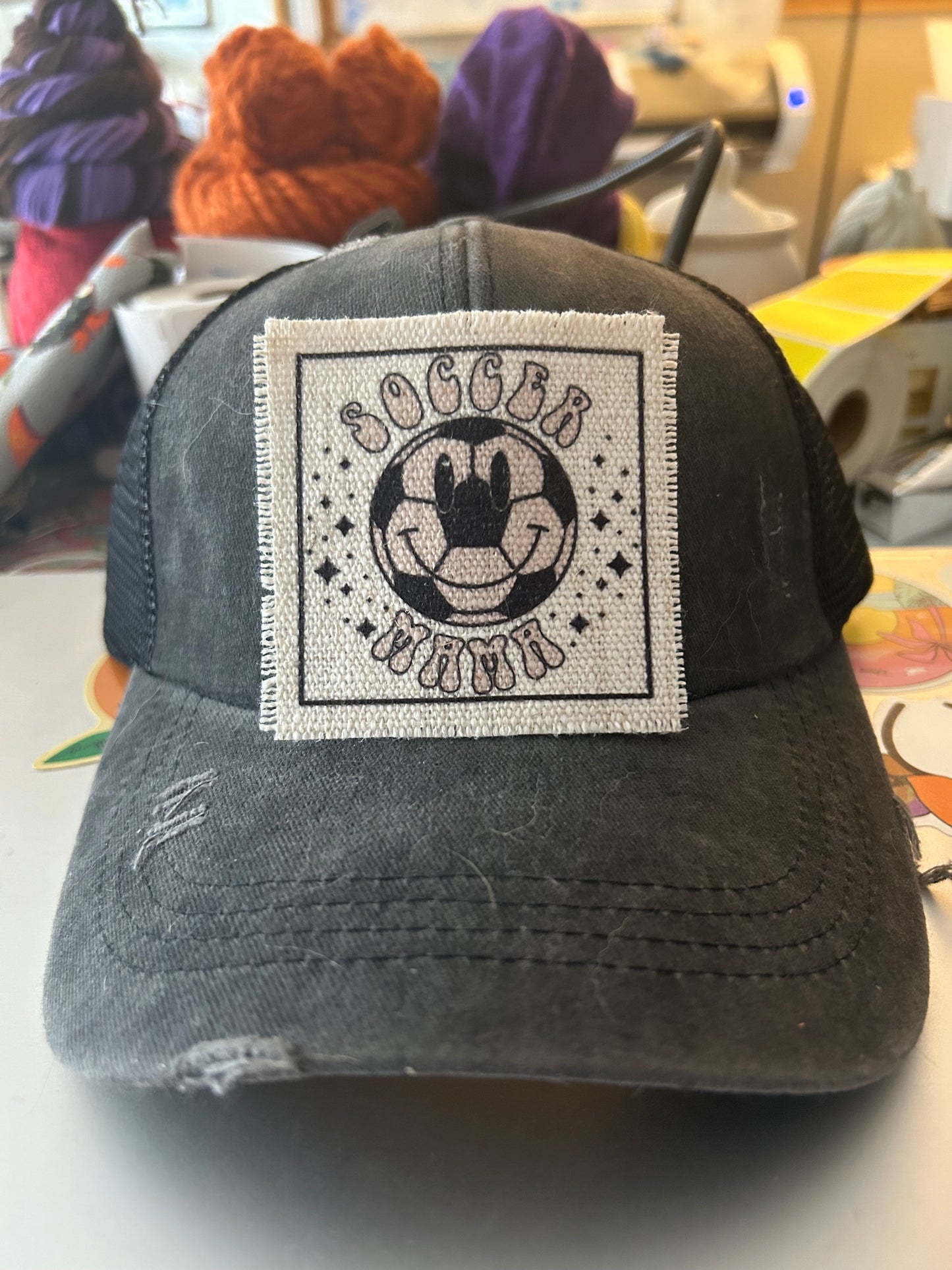 Soccer Mama Smile Hat Patch