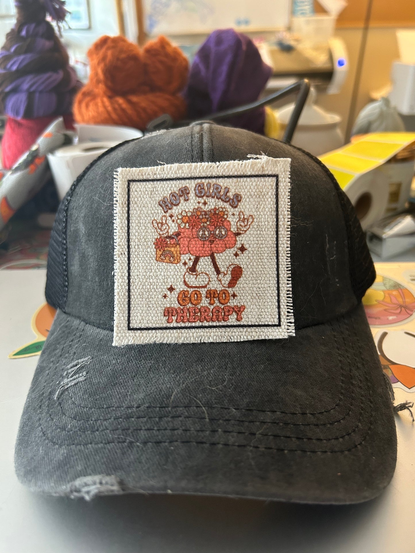 Hot Girls Go To Therapy Hat Patch