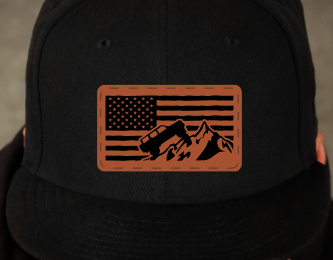 Bronco Flag  Leatherette Hat Patch