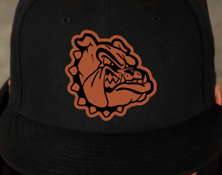 Bulldog Head 1 Leatherette Hat Patch
