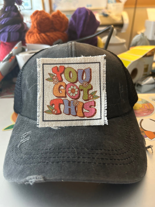 You Got This Floral Pastel Hat Patch