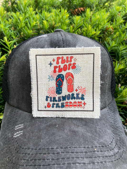 Flip Flop Fireworks & Freedom Hat Patch