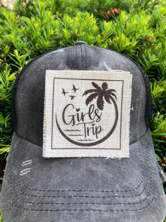 Girls Trip with Palm Hat Patch