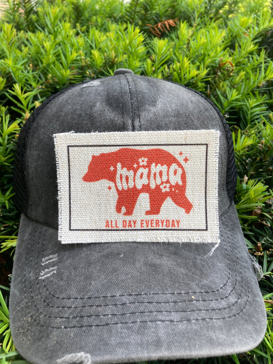 Mama All Day Everyday Bear Hat Patch