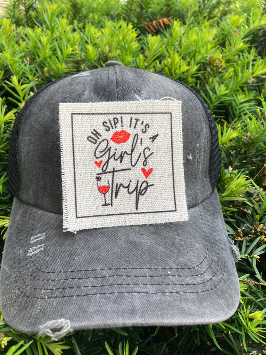 Oh Sip! It's a Girl's Trip Hat Patch