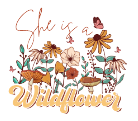 She Is A Wildflower Fall Flowers Hat Patch