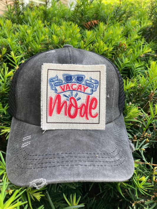 Vacay Mode with Sunglasses Hat Patch