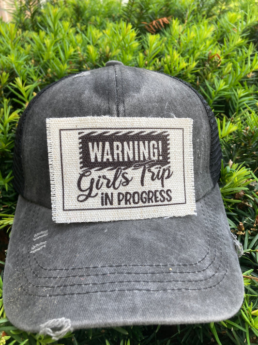 Warning! Girls Trip In Progress Hat Patch