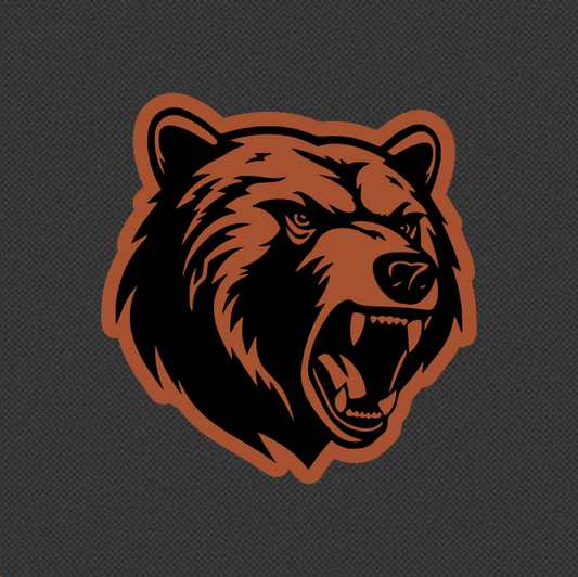 Bear Bruin 2 Leatherette Hat Patch