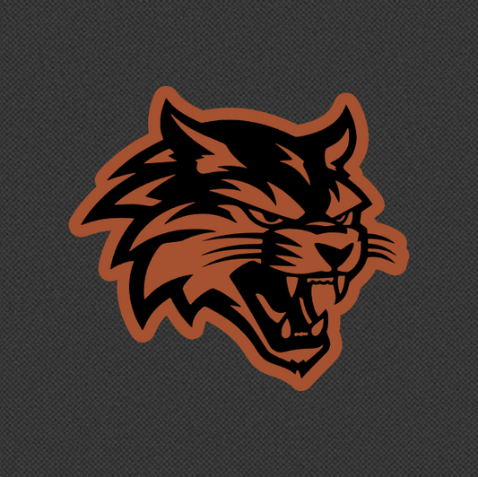Bobcat Wildcat Head 2 Leatherette Hat Patch