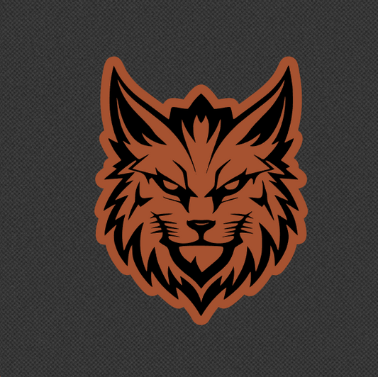 Bobcat Wildcat Head 1 Mascot Leatherette Hat Patch
