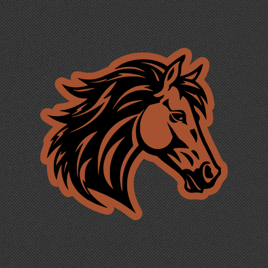 Bronco Stallion Leatherette Hat Patch