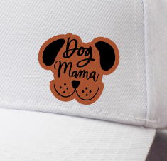 Dog Mamma With Ears Small Leatherette Hat Patch
