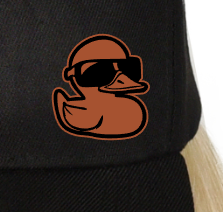 Duck Sunglasses Small Leatherette Hat Patch