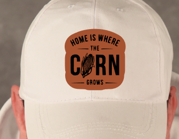 Home is Where the Corn Grows Leatherette Hat Patch