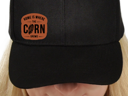 Home Is Where the Corn is Small Leatherette Hat Patch