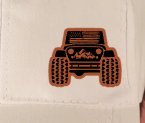 Offroad Flag Mountains Small Leatherette Hat Patch