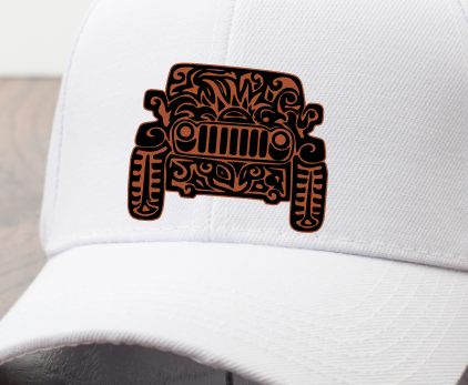 Offroad Floral Leatherette Hat Patch