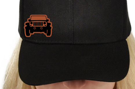 Offroad Outline Small Leatherette Hat Patch