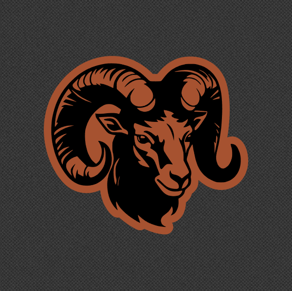 Ram Mascot Leatherette Hat Patch