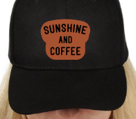 Sunshine and Coffee Leatherette Hat Patch
