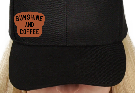 Sunshine and Coffee Small Leatherette Hat Patch