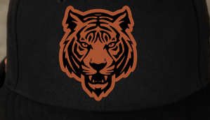 Tiger Offset Leatherette Hat Patch