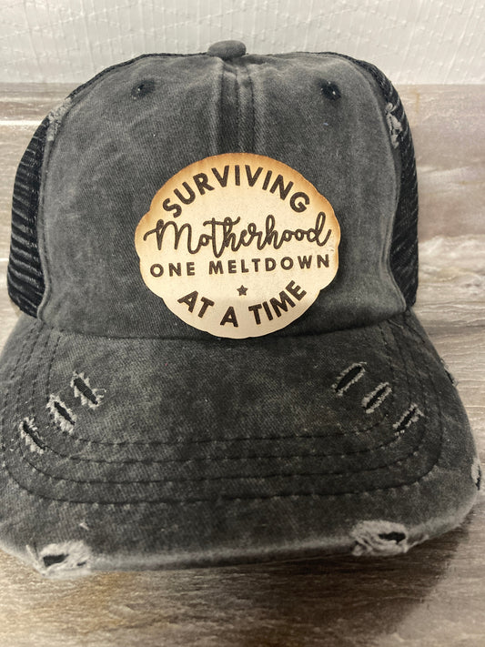 Surviving Motherhood Leatherette Hat Patch