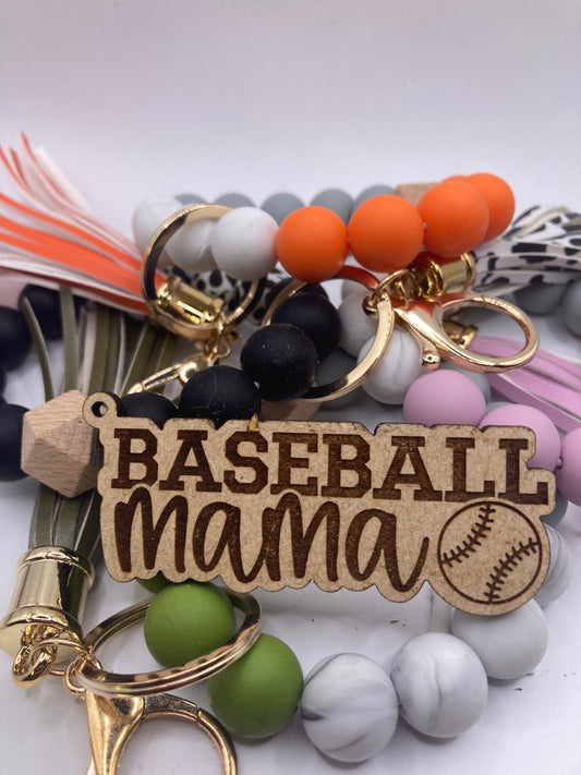 Baseball Mama Cutout Wooden Accessory Token