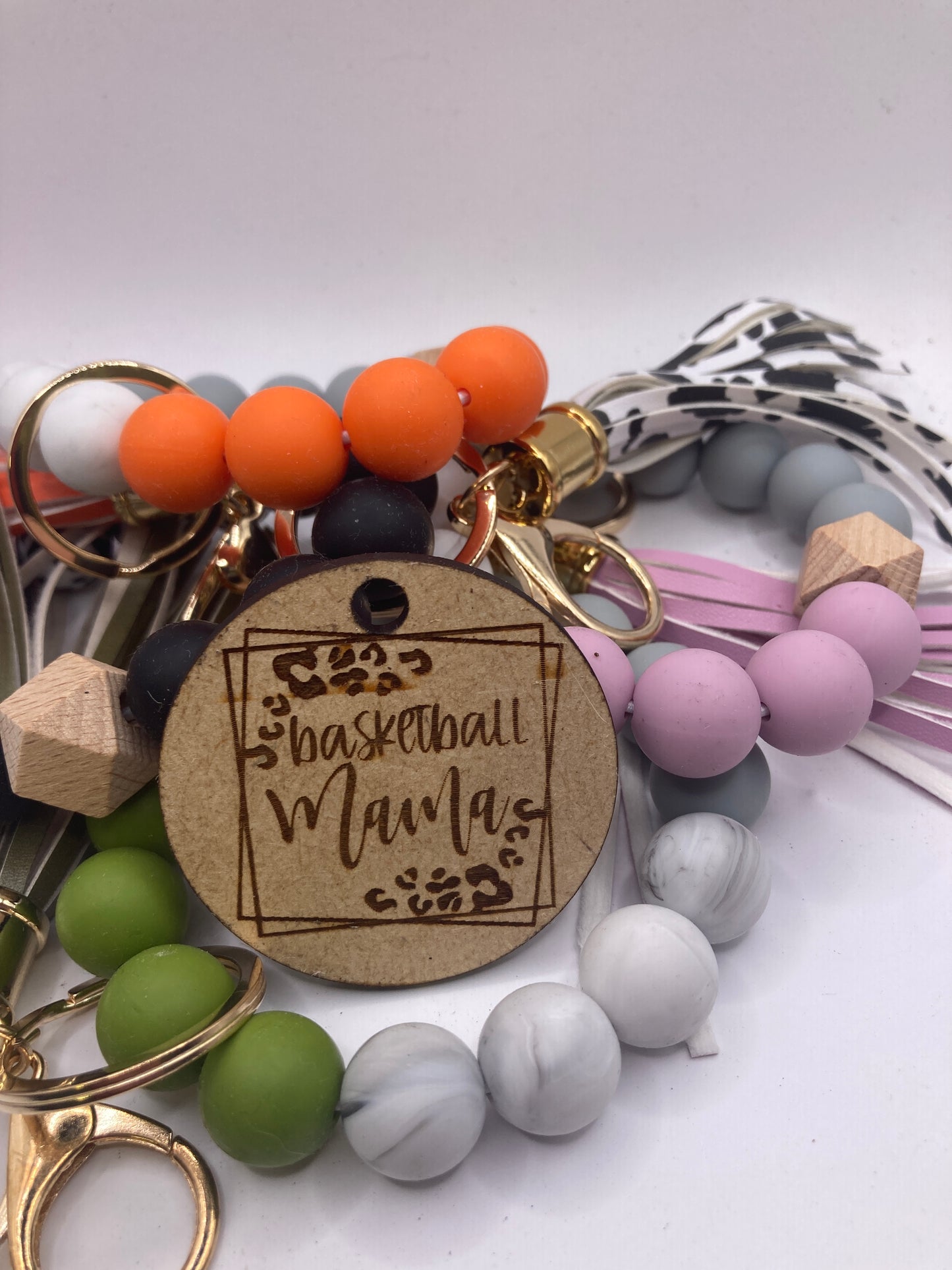 Basketball Mama Leopard Wooden Accessory Token