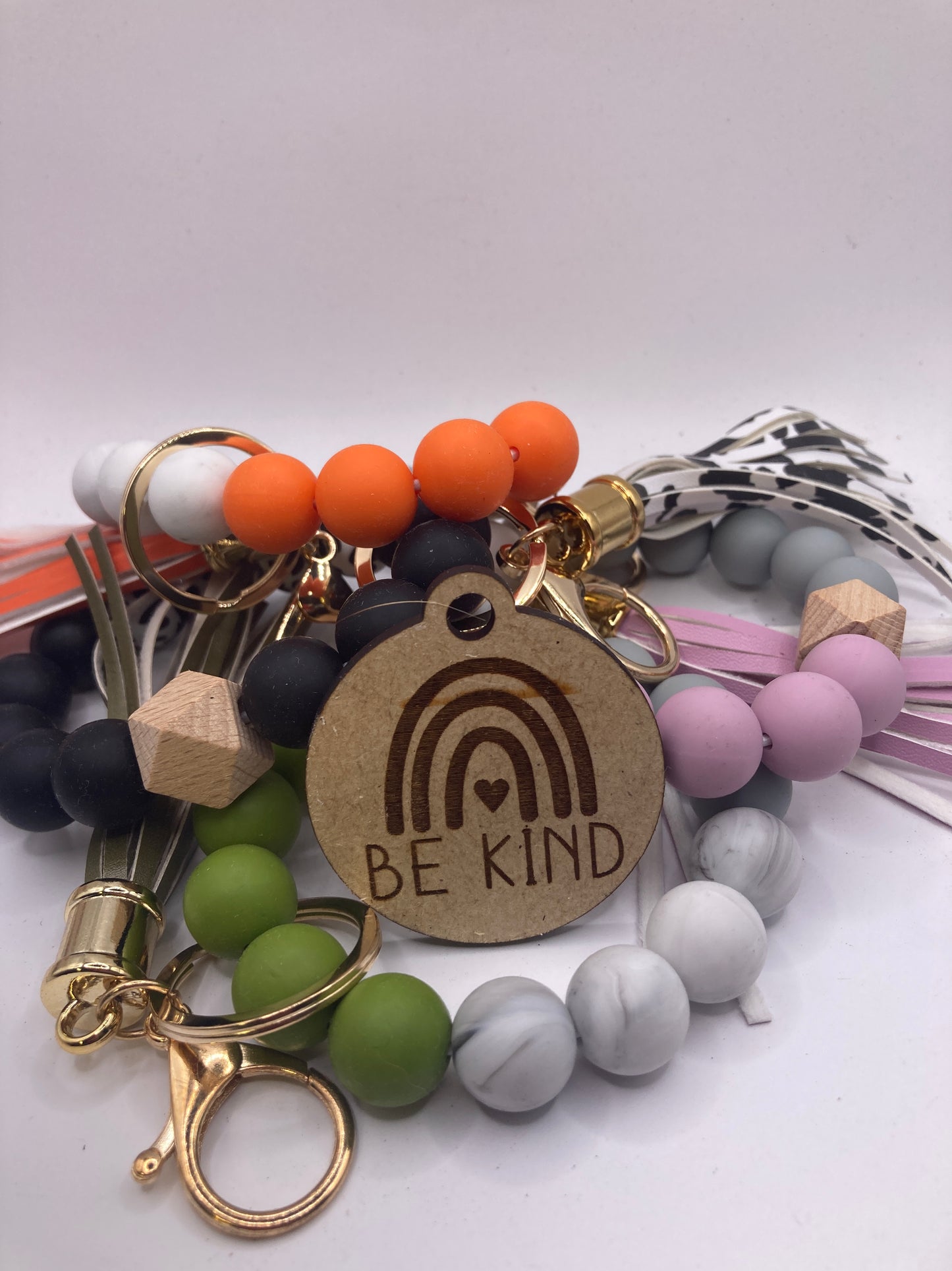 Be Kind Rainbow Heart Wooden Accessory Token