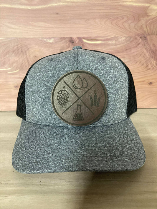 Beer Ingredients Leatherette Hat Patch